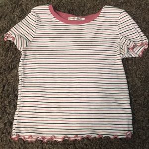 striped cropped shirt